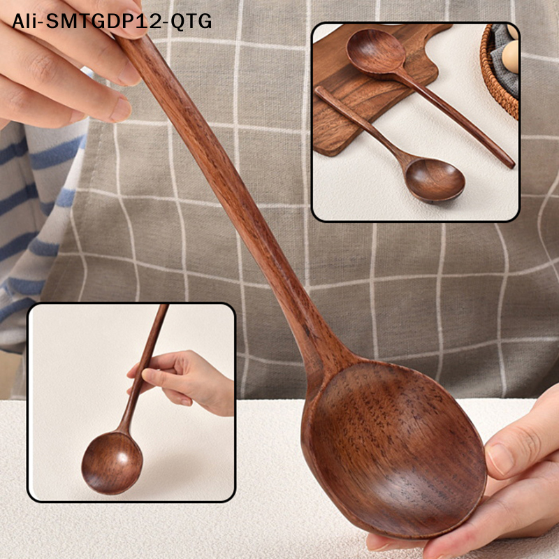 Home Cooking Supplies - Long Handle Ramen Wooden Spoon Japanese