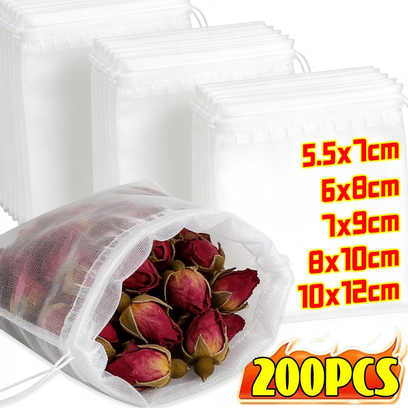 Home Cooking Supplies - 200/50Pcs Nylon Tea Bags Small Empty