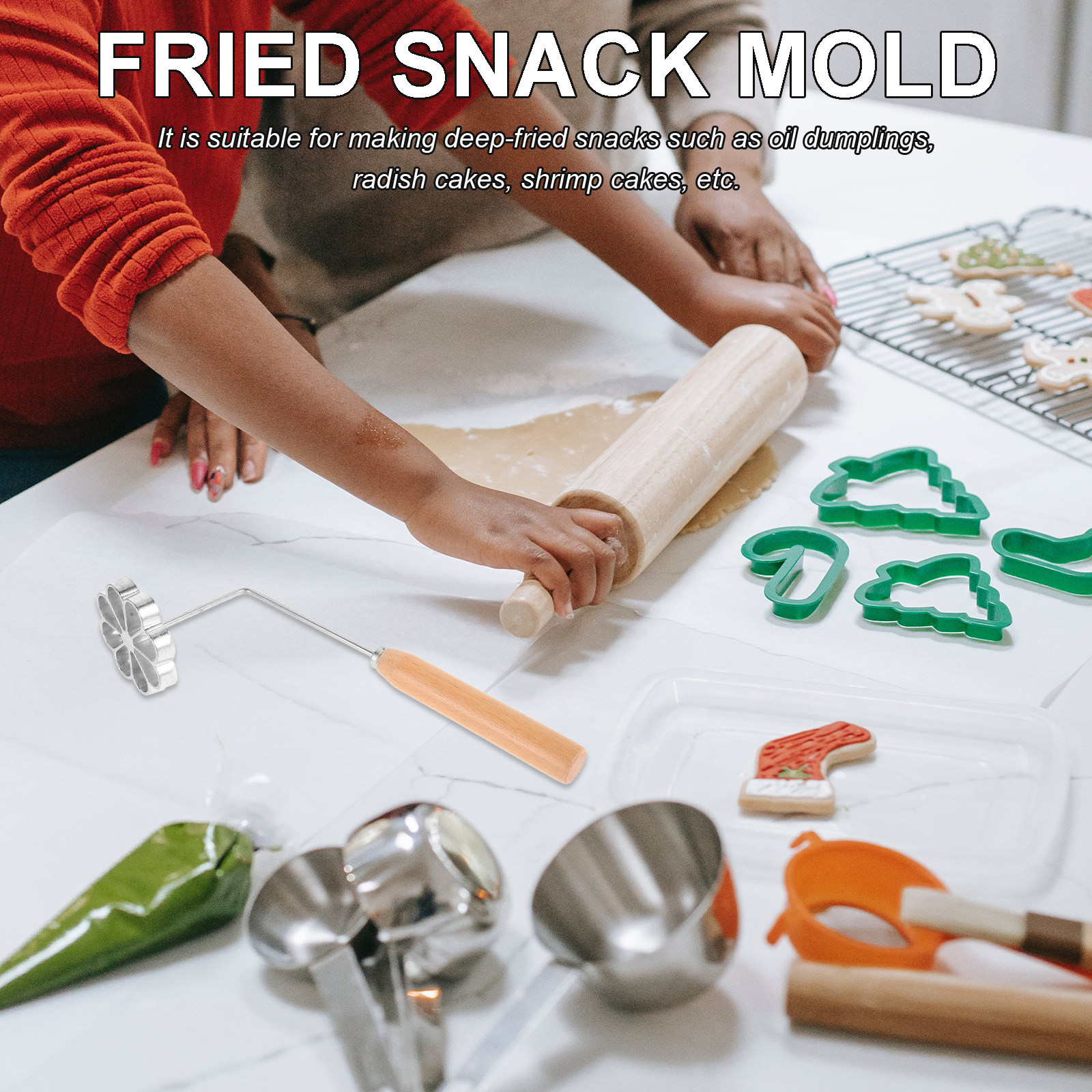 Home Cooking Supplies - 1Set Oil Dough Frying Mold Sturdy