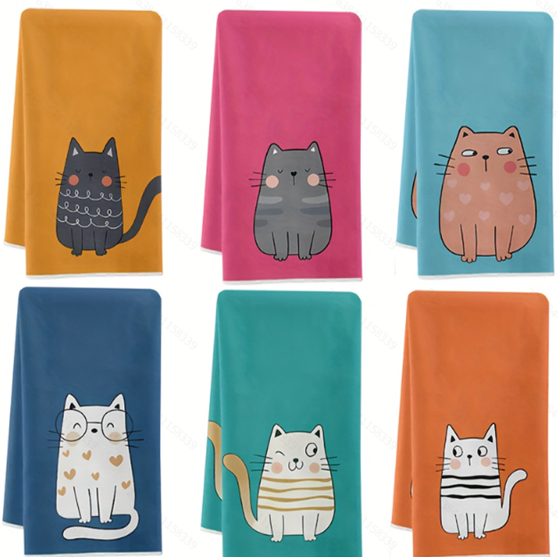 Home Cooking For Cats - 6Pcs, Six-Color Cat Kitchen Towels, 40Cm*60Cm