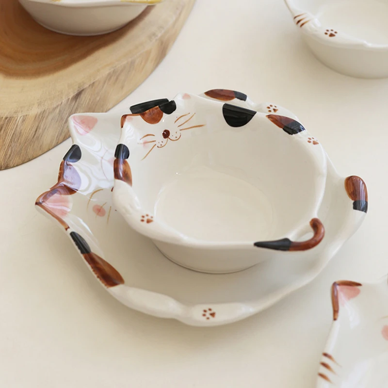 Cartoon Cat Ceramic Bowl Plate - Home Cooking For Cats recensione e prezzo