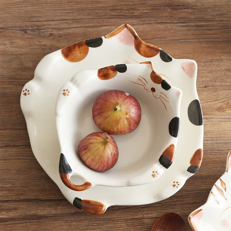 Cartoon Cat Ceramic Bowl Plate - Home Cooking For Cats recensione e prezzo