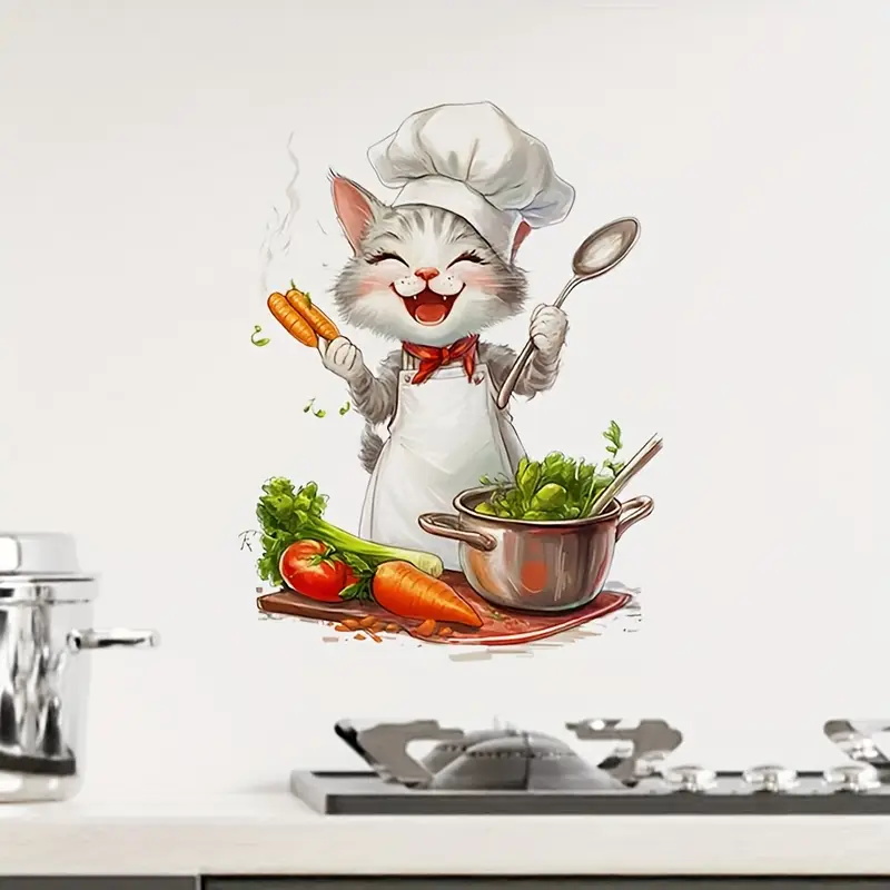 Cartoon Cat Cooking Stickers,  - Home Cooking For Cats recensione e prezzo