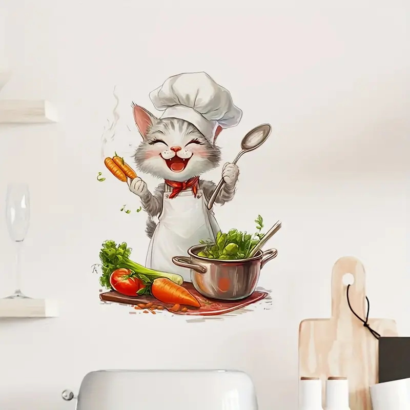 Cartoon Cat Cooking Stickers,  - Home Cooking For Cats recensione e prezzo