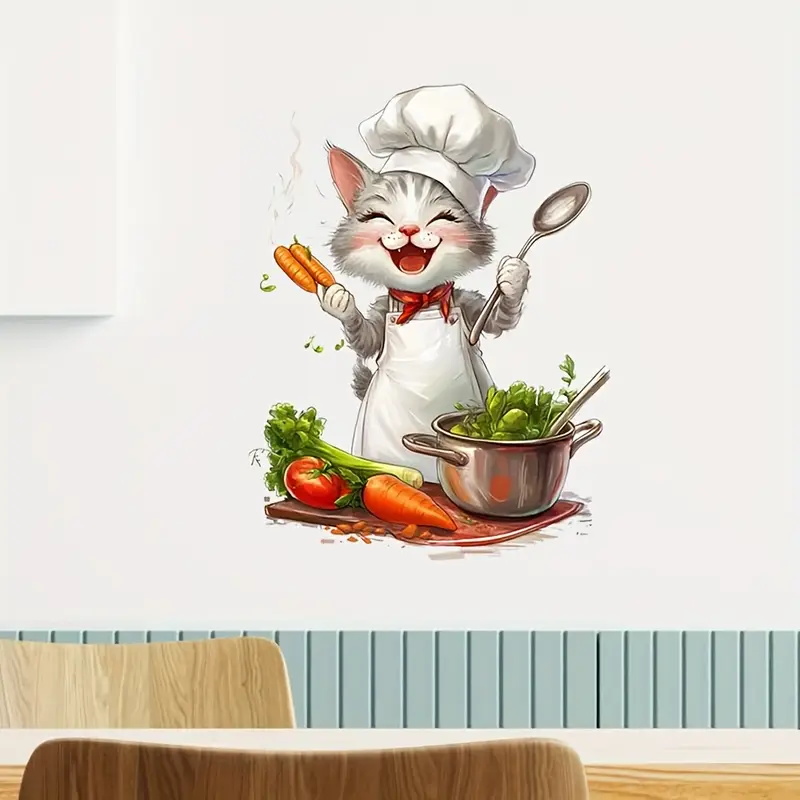 Cartoon Cat Cooking Stickers,  - Home Cooking For Cats recensione e prezzo