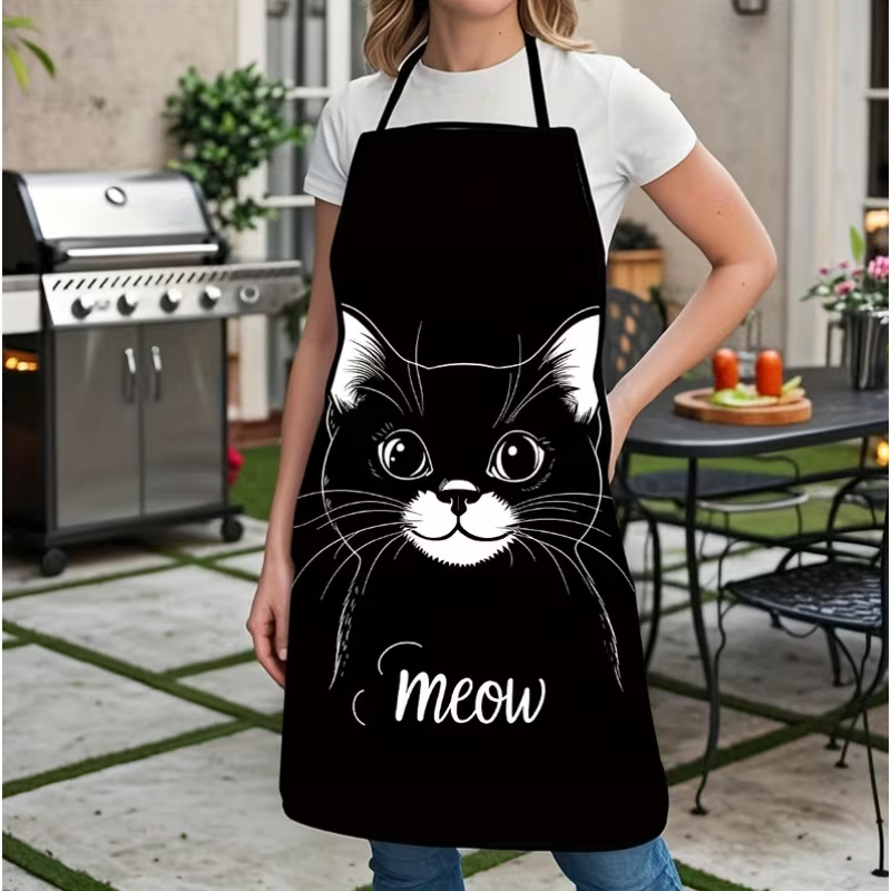 Cute Black Cat Print Apron, 1- - Home Cooking For Cats recensione e prezzo