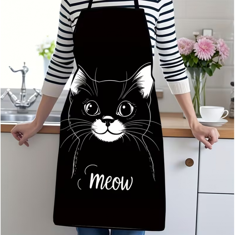Cute Black Cat Print Apron, 1- - Home Cooking For Cats recensione e prezzo