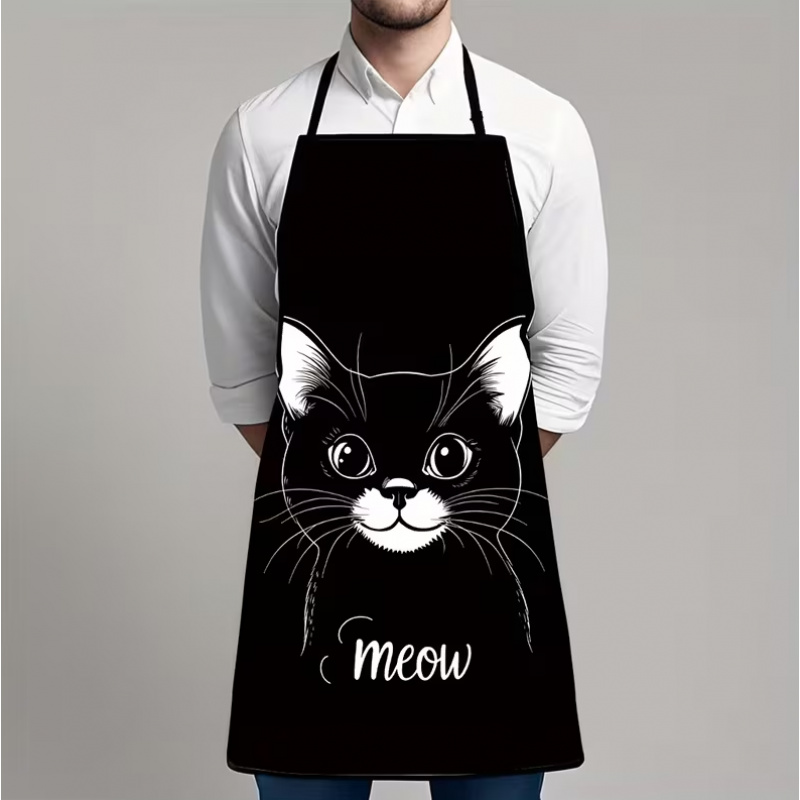 Cute Black Cat Print Apron, 1- - Home Cooking For Cats recensione e prezzo