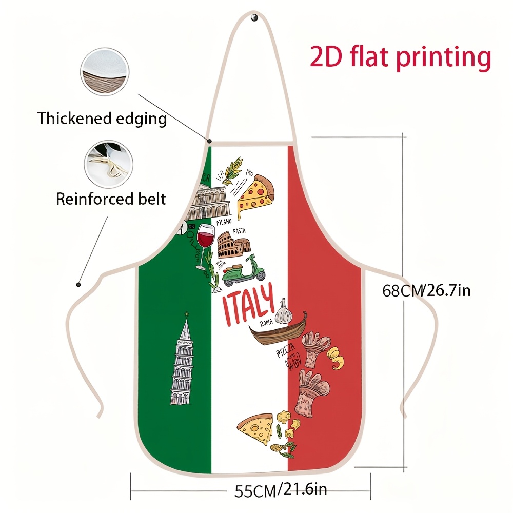 Unisex 2D Flat Apron Featuring - Home Cooking In Italian recensione e prezzo