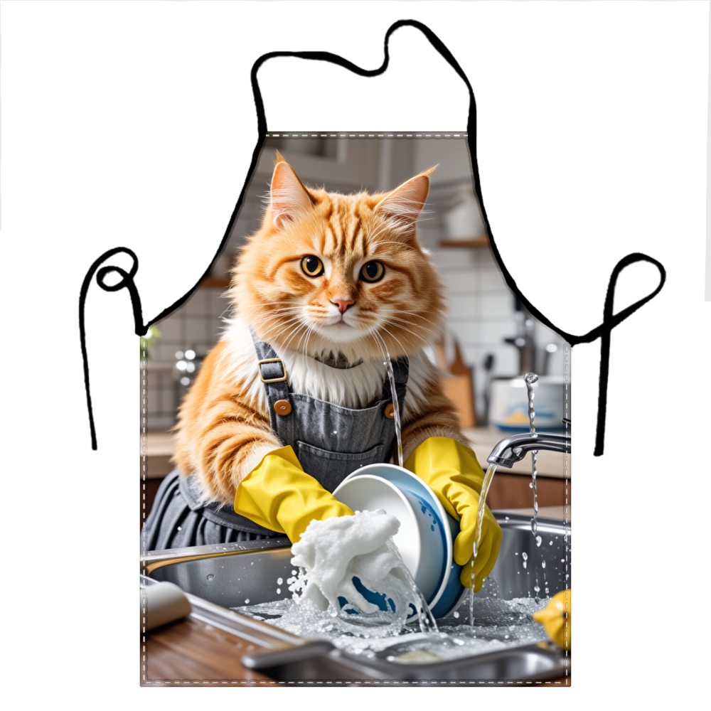 Cat Washing Dishes Apron Kitch - Home Cooking For Cats recensione e prezzo