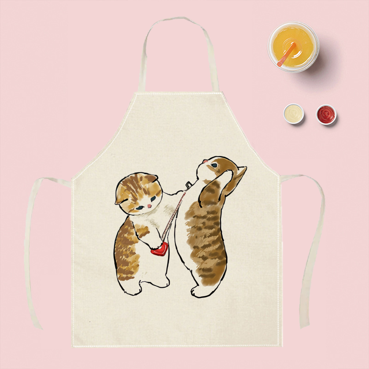 1pc Cute Cats Playing Apron Li - Home Cooking For Cats recensione e prezzo