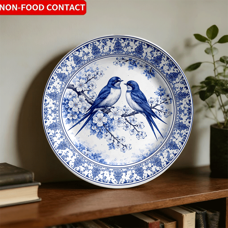 Decorative Plate with Blue-and - Home Cooking Recipes recensione e prezzo