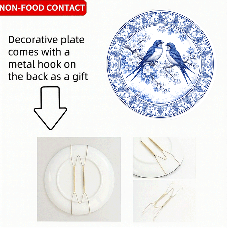 Decorative Plate with Blue-and - Home Cooking Recipes recensione e prezzo