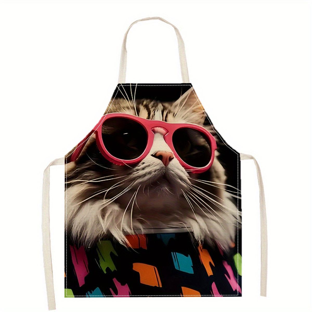 Linen Apron Funny Cat Sunglass - Home Cooking For Cats recensione e prezzo