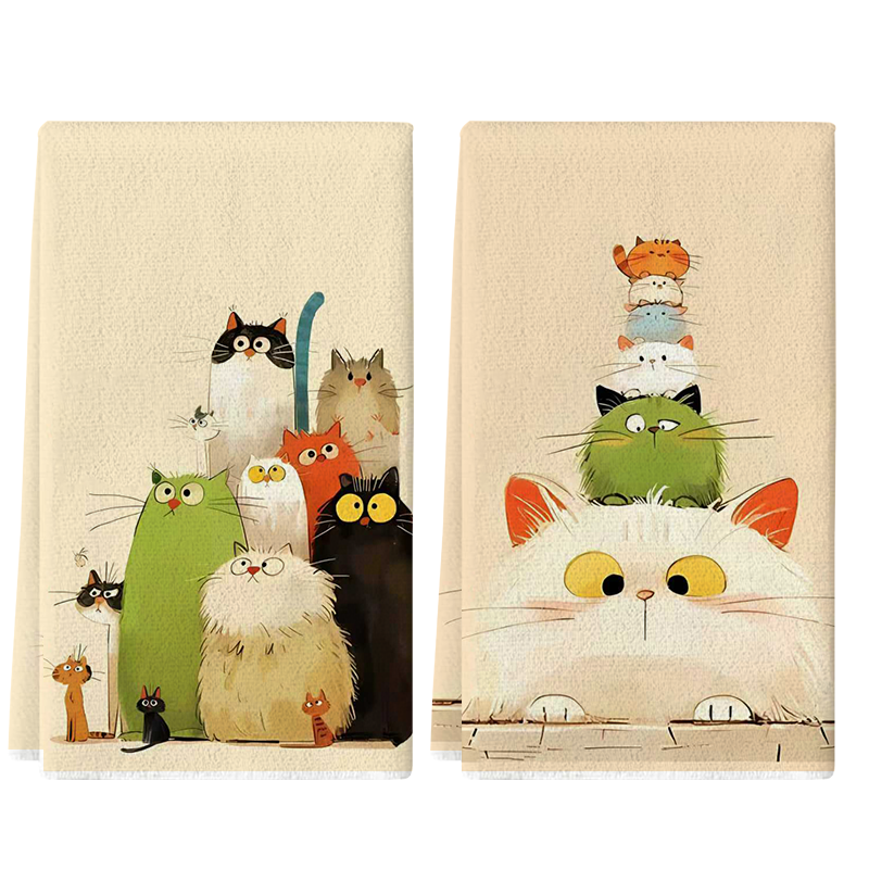 2Pcs, Cute Cat-Themed Kitchen  - Home Cooking For Cats recensione e prezzo