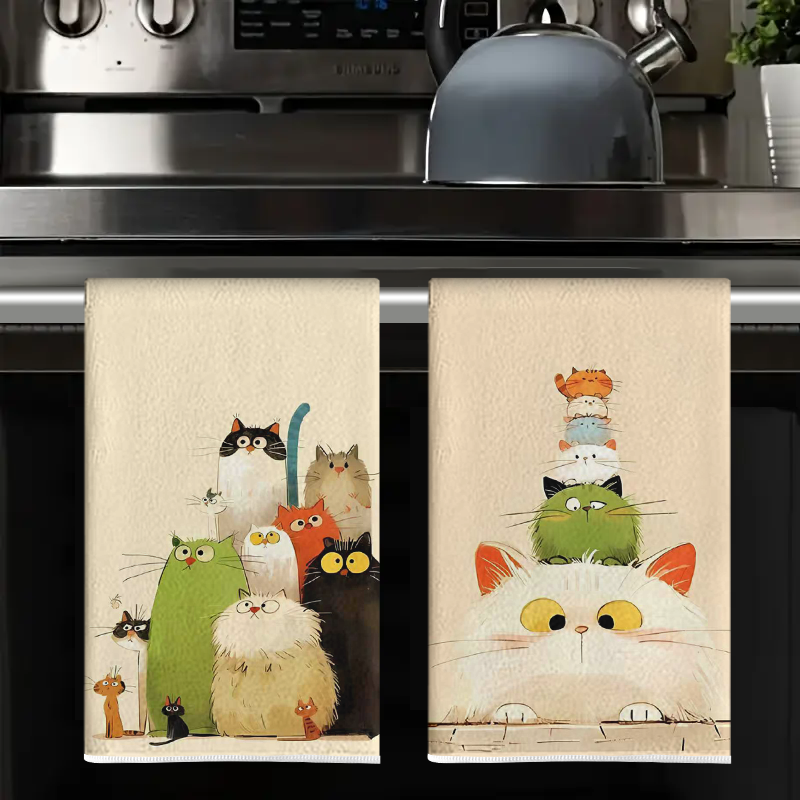 2Pcs, Cute Cat-Themed Kitchen  - Home Cooking For Cats recensione e prezzo