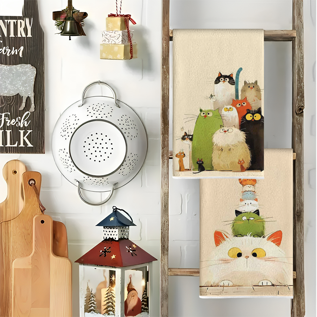 2Pcs, Cute Cat-Themed Kitchen  - Home Cooking For Cats recensione e prezzo